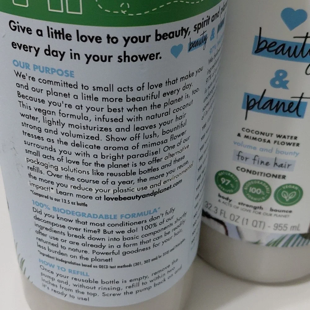BEAUTY & PLANET X2 Coconut Water Conditioner refill = 4 Regular Bottles - Picture 3 of 4